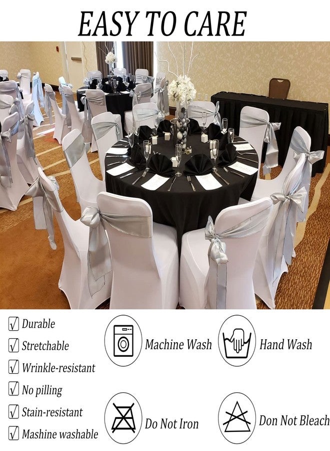Fivenl 4 Pack 5FT Round Spandex Tablecloth, 60 Inch Black, Stretchable Table Cover, Washable and Wrinkle Resistant, Fitted Round Table for Wedding, Banquet, Birthday, Party, Restaurant - Image 4